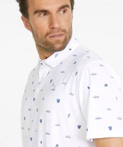 Puma Men's MATTR Pouring Buckets Golf Polo Bright White/brightcobalt -PUMA Sales 2022 unnamed file 1025