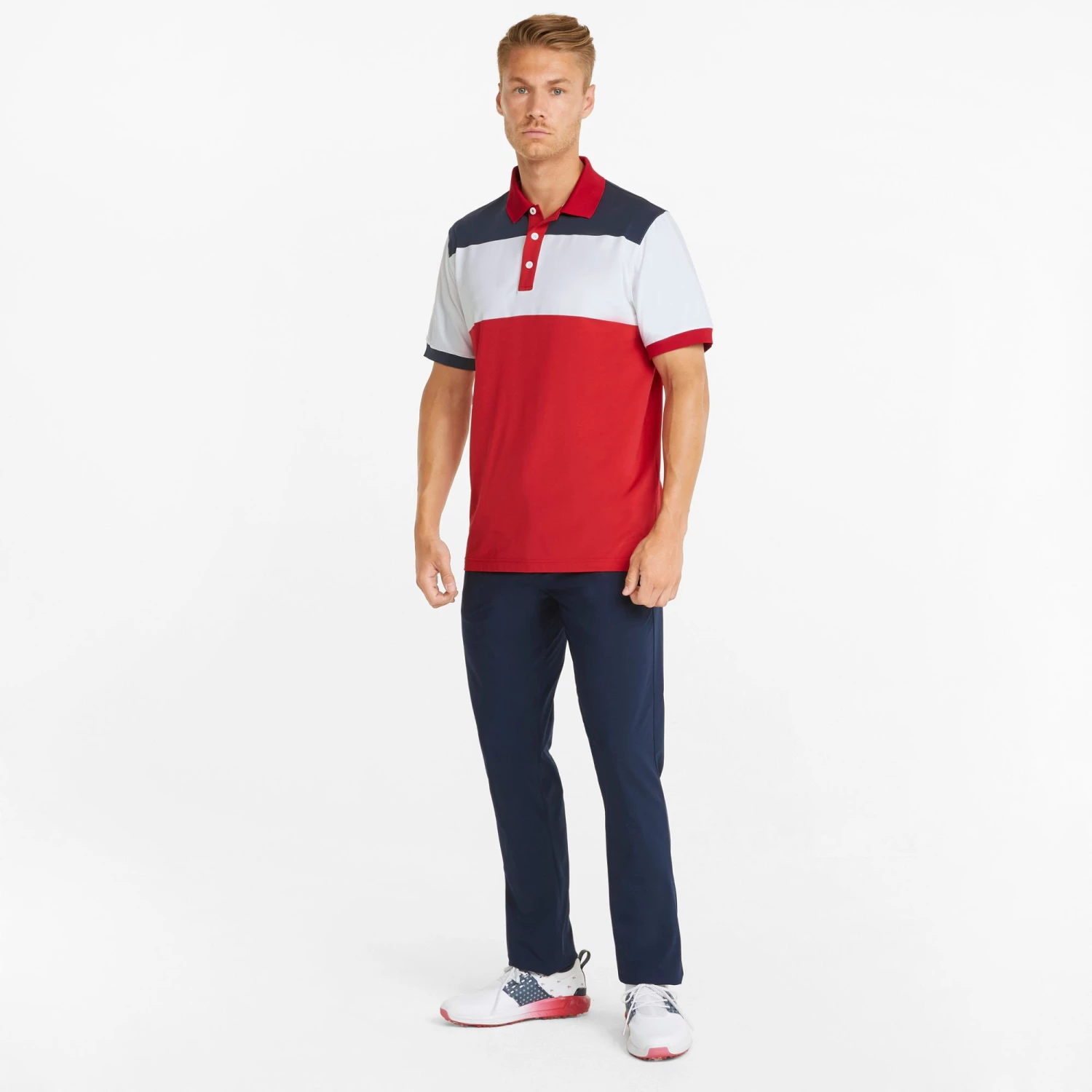PUMA Men's Volition Colorblock Golf Polo Ski Patrol/navy Blazer 4 PUMA Men's Volition Colorblock Golf Polo Ski Patrol/navy Blazer - Image 2
