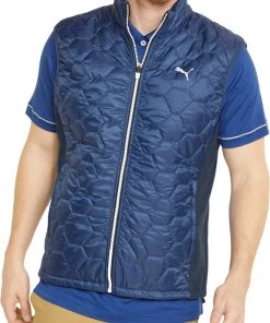 PUMA Men's Cloudspun Golf Vest Blaz Blue/blaz Blue Hthr