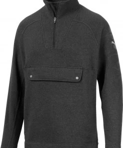 PUMA Men's Fusion 1/4 Zip Golf Pullover Puma Black Heather
