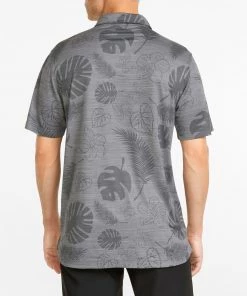 Puma Men's CLOUDSPUN Leaves N' Flowers Golf Polo Quiet Shade Heather -PUMA Sales 2022 unnamed file 1077