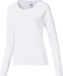 PUMA Women's Sun Crew Long Sleeve Golf Shirt Bright White