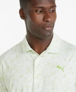 Puma Men's MATTR Gust O' Wind Golf Polo Bright White/greenery -PUMA Sales 2022 unnamed file 1131