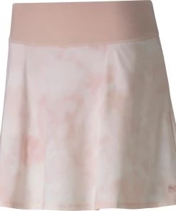 PUMA Women's PWRSHAPE Tie Dye 16''-18'' Golf Skort Peachskin