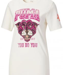 Puma Women's You Do You Sky Graphic T-Shirt Whisper White
