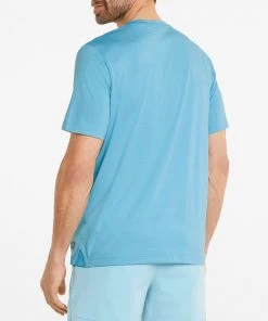 PUMA Men's Excellent Golf Wear Pushcart Golf T-Shirt Dusty Aqua -PUMA Sales 2022 unnamed file 1173