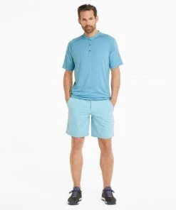 PUMA Men's Excellent Golf Wear Short Sleeve Henley Golf Shirt High Rise Heather -PUMA Sales 2022 unnamed file 1175