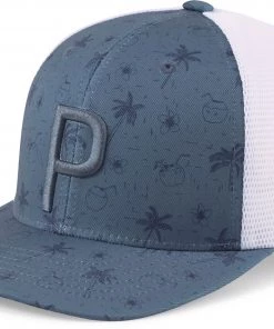 PUMA Men's Golf Tropical Bliss P Trucker Snapback Hat Evening Sky