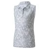 Puma Girls' CLOUDSPUN Three Brush 1/4 Zip Sleeveless Golf Polo High Rise/bright White