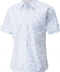 PUMA X Arnold Palmer Men's Best Friend Button Down Golf Shirt Bright White