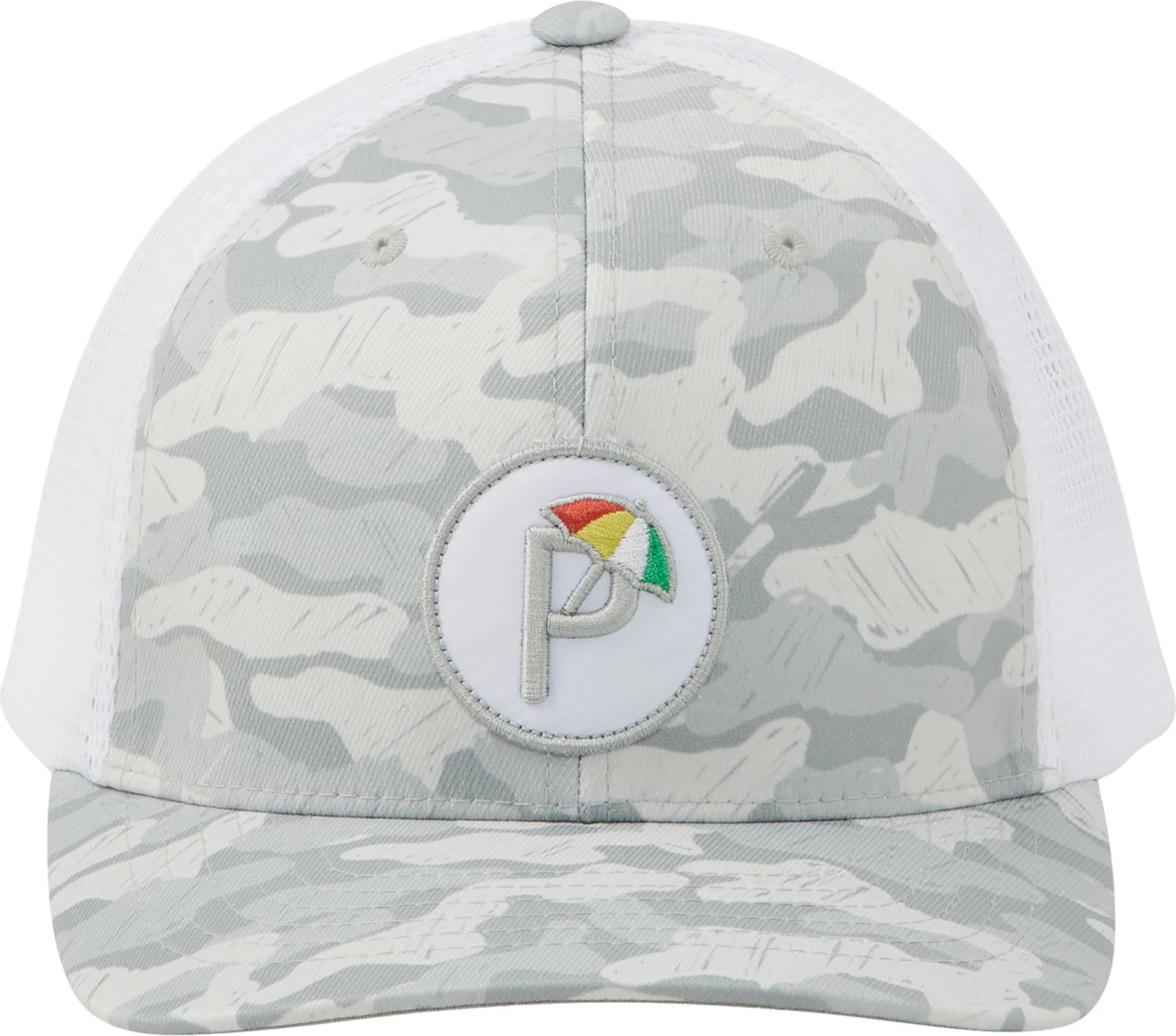 PUMA X Arnold Palmer Men's Palmer Camo P Snapback Golf Cap Quiet Shade/high Rise 3 PUMA X Arnold Palmer Men's Palmer Camo P Snapback Golf Cap Quiet Shade/high Rise
