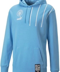 PUMA Manchester City Football Cult Blue Pullover Hoodie For Men