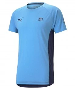 PUMA Men's Manchester City Evostripe Blue T-Shirt