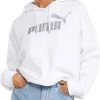 Puma Women's Cropped Metallic Logo Hoodie White/silver -PUMA Sales 2022 unnamed file 135