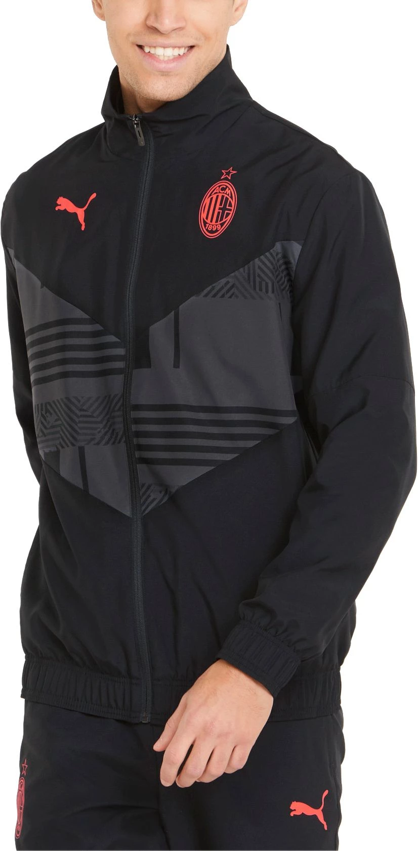 PUMA AC Milan '21 Black Prematch Jacket For Men 3 PUMA AC Milan '21 Black Prematch Jacket For Men