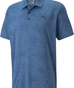 PUMA Cobra Men's Signature Required Golf Polo Shirt Federal Blue/navy Blazer