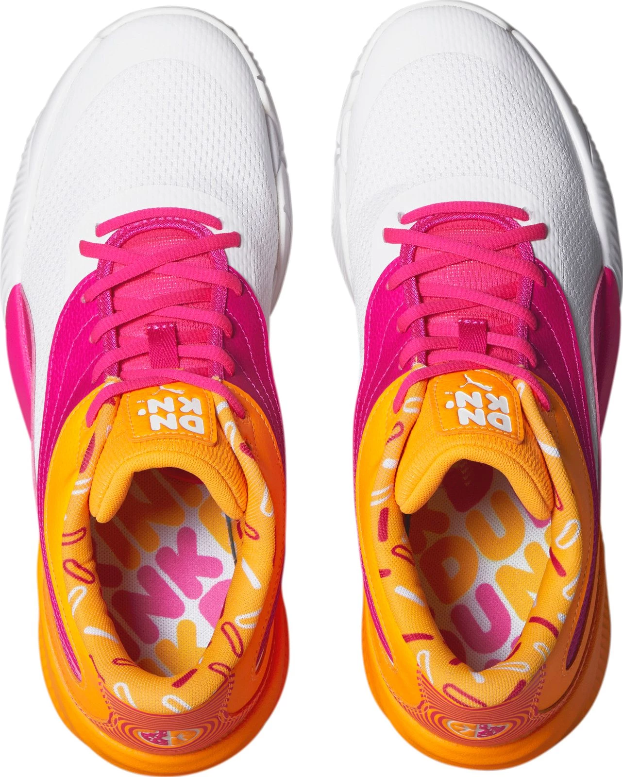 PUMA Triple DUNKIN' Basketball Shoes For Men White/orange/pink 6 PUMA Triple DUNKIN' Basketball Shoes For Men White/orange/pink - Image 4