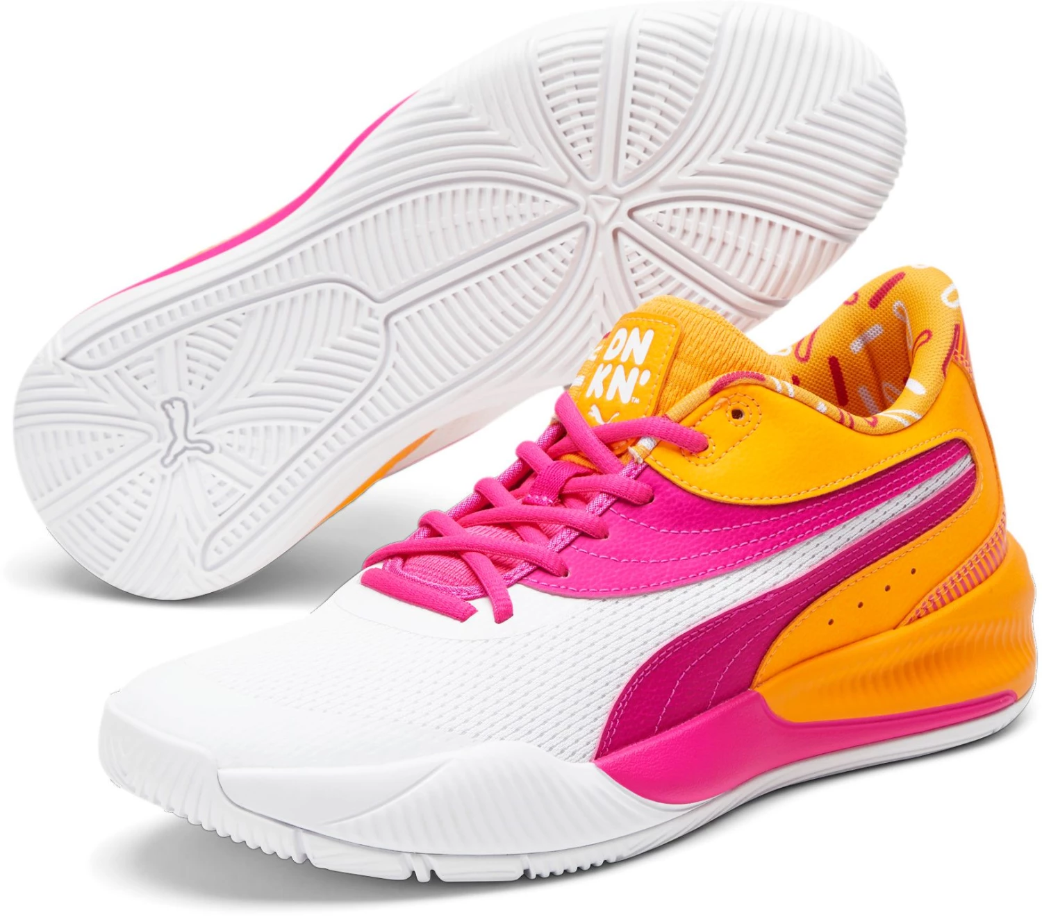 PUMA Triple DUNKIN' Basketball Shoes For Men White/orange/pink 8 PUMA Triple DUNKIN' Basketball Shoes For Men White/orange/pink - Image 6