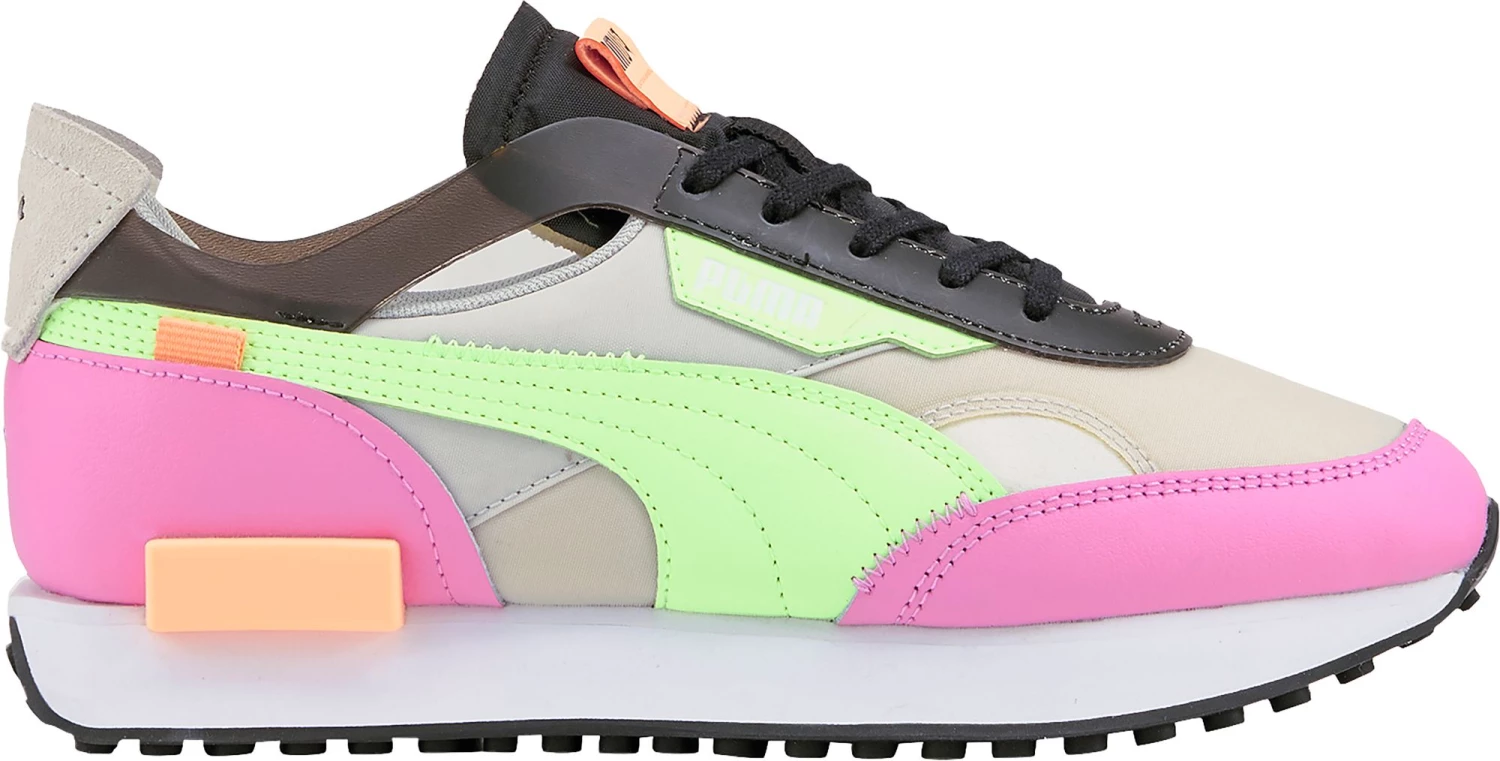 PUMA Women's Future Rider Cutout Shoes White/pink/black 3 PUMA Women's Future Rider Cutout Shoes White/pink/black