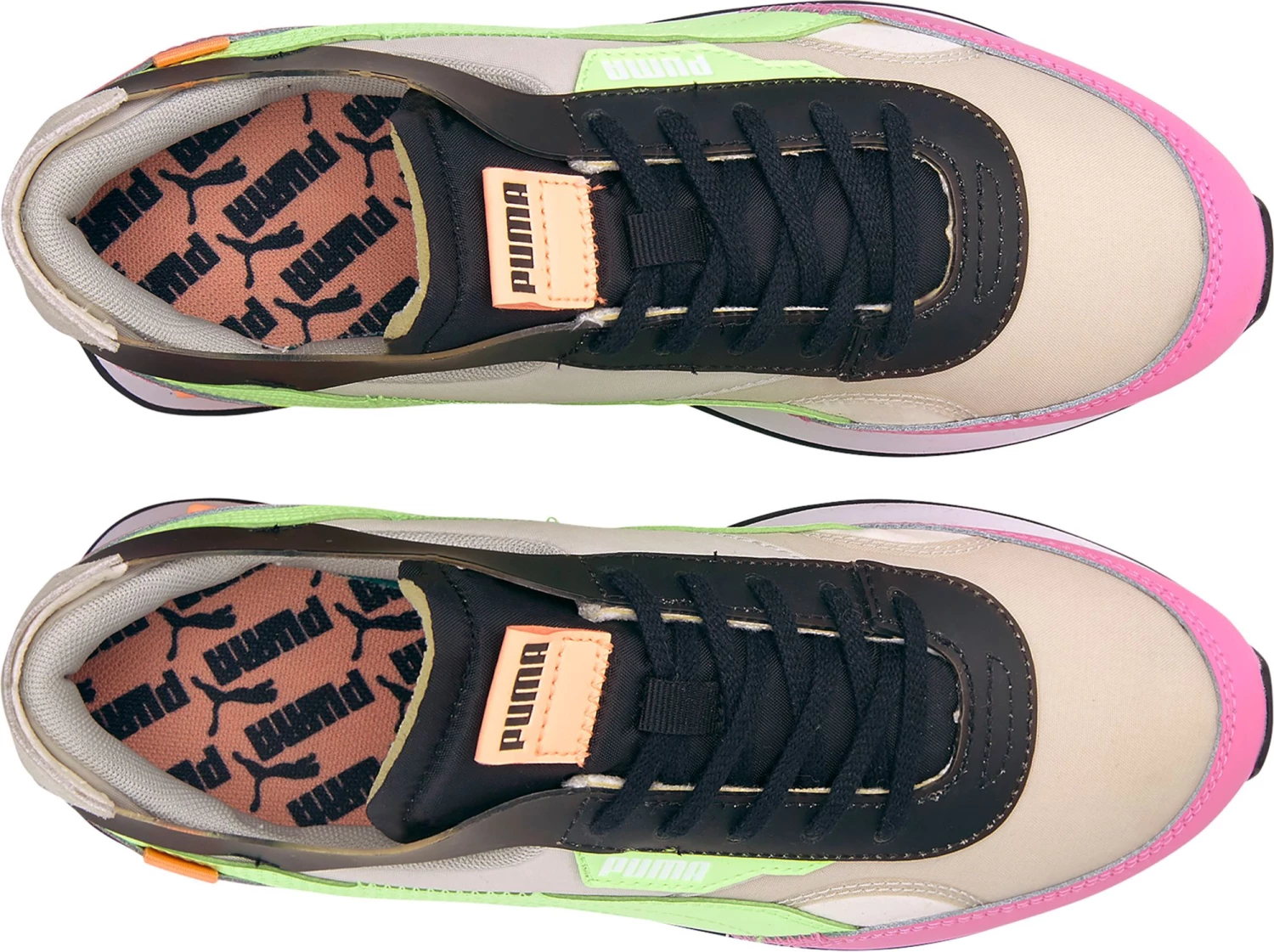 PUMA Women's Future Rider Cutout Shoes White/pink/black 6 PUMA Women's Future Rider Cutout Shoes White/pink/black - Image 4