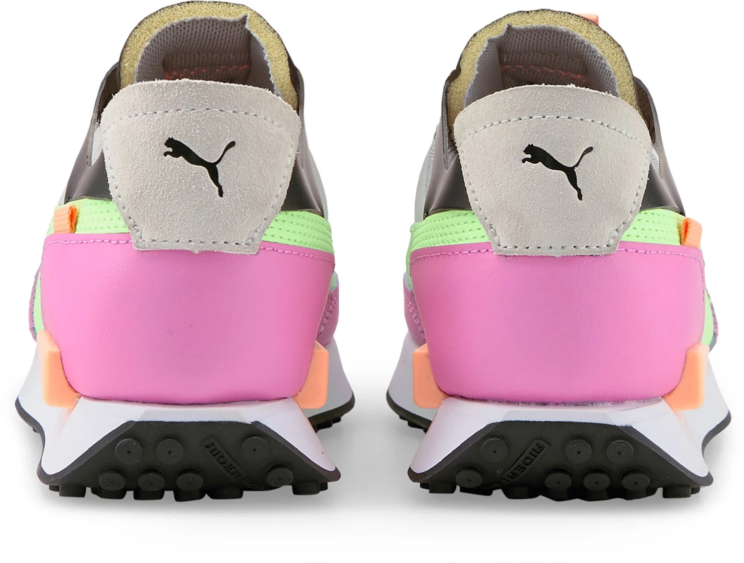 PUMA Women's Future Rider Cutout Shoes White/pink/black 7 PUMA Women's Future Rider Cutout Shoes White/pink/black - Image 5