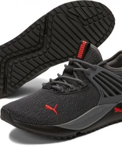 PUMA Men's Pacer Future Knit Shoes Black/red -PUMA Sales 2022 unnamed file 1658