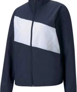 PUMA Women's First Mile Wind Jacket Navy Blazer/bright White