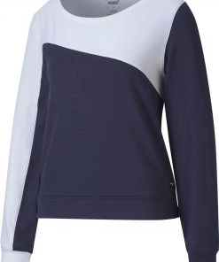 PUMA Women's CLOUDSPUN Crewneck Sweatshirt Peacoat