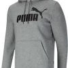 PUMA Men's Essential Hoodie Big Logo White