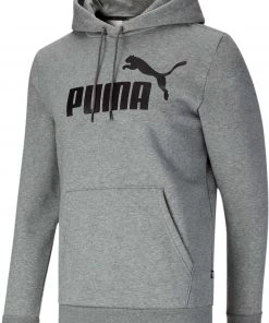 PUMA Men's Essential Hoodie Big Logo White