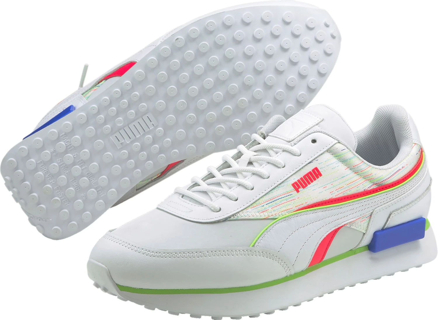 PUMA Men's Future Rider Double Spectra Shoes White/green 8 PUMA Men's Future Rider Double Spectra Shoes White/green - Image 6