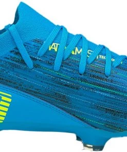 PUMA Men's Ultra 3.2 FG Soccer Cleats Blue/yellow