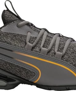 PUMA Men's Axelion NXT Knit Shoes Grey/black/orange