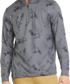 PUMA Men's CLOUDSPUN Lowlands Golf 1/4 Zip Quiet Shade Heather