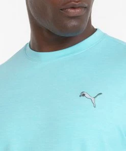 PUMA Men's Cloudspun Crewneck Golf Sweater Angel Blue Heather -PUMA Sales 2022 unnamed file 221