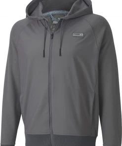 PUMA Men's Runway Full Zip Golf Hoodie Quiet Shade Heather