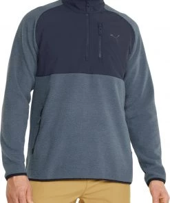 Puma Men's Sherpa 1/4 Zip Golf Pullover Quiet Shade/puma Black