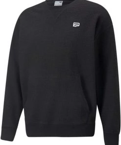 Puma Men's Downtown Waffle Crewneck Sweatshirt Puma Black