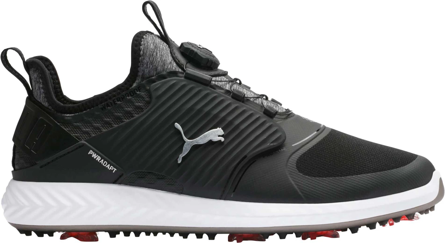 PUMA Men's IGNITE PWRADAPT Caged DISC Golf Shoes Black 5 PUMA Men's IGNITE PWRADAPT Caged DISC Golf Shoes Black - Image 3