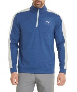 PUMA Men's Cloudspun T7 Golf 1/4 Zip 2.0 Brightcobalththrqtshdhthr
