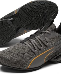 PUMA Men's Axelion NXT Knit Shoes Grey/black/orange -PUMA Sales 2022 unnamed file 26