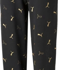 PUMA Women's Classics Graphics Allover Print Pants Puma Black/gold