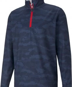 PUMA Men's Volition Flanked 1/4 Zip Golf Pullover Navy Blazer