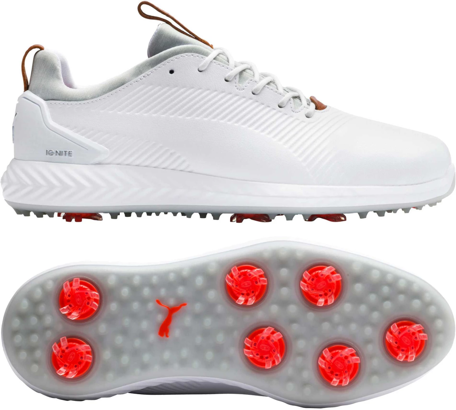 PUMA Men's IGNITE PWRADAPT Leather 2.0 Golf Shoes White 3 PUMA Men's IGNITE PWRADAPT Leather 2.0 Golf Shoes White