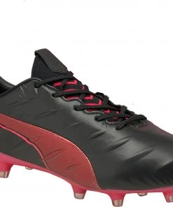 PUMA Men's King Platinum 21 FG Soccer Cleats Black/red