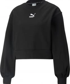 PUMA Women's Classics Puff Sleeve Crewneck Sweatshirt Puma Black