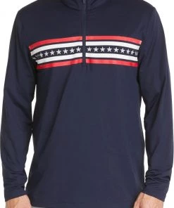 PUMA Men's Volition Independence 1/4 Zip Golf Pullover Navy Blazer/bright White