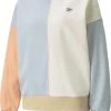 PUMA Women's Downtown French Terry Oversized Crewneck Sweatshirt Ivory Glow/peach Parfait