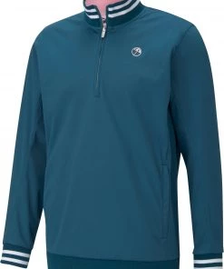 PUMA X Arnold Palmer Men's Handshake 1/4 Zip Golf Pullover Legion Blue