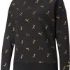 PUMA Women's Classics Graphics Allover Print Crewneck Sweatshirt Puma Black/gold -PUMA Sales 2022 unnamed file 309